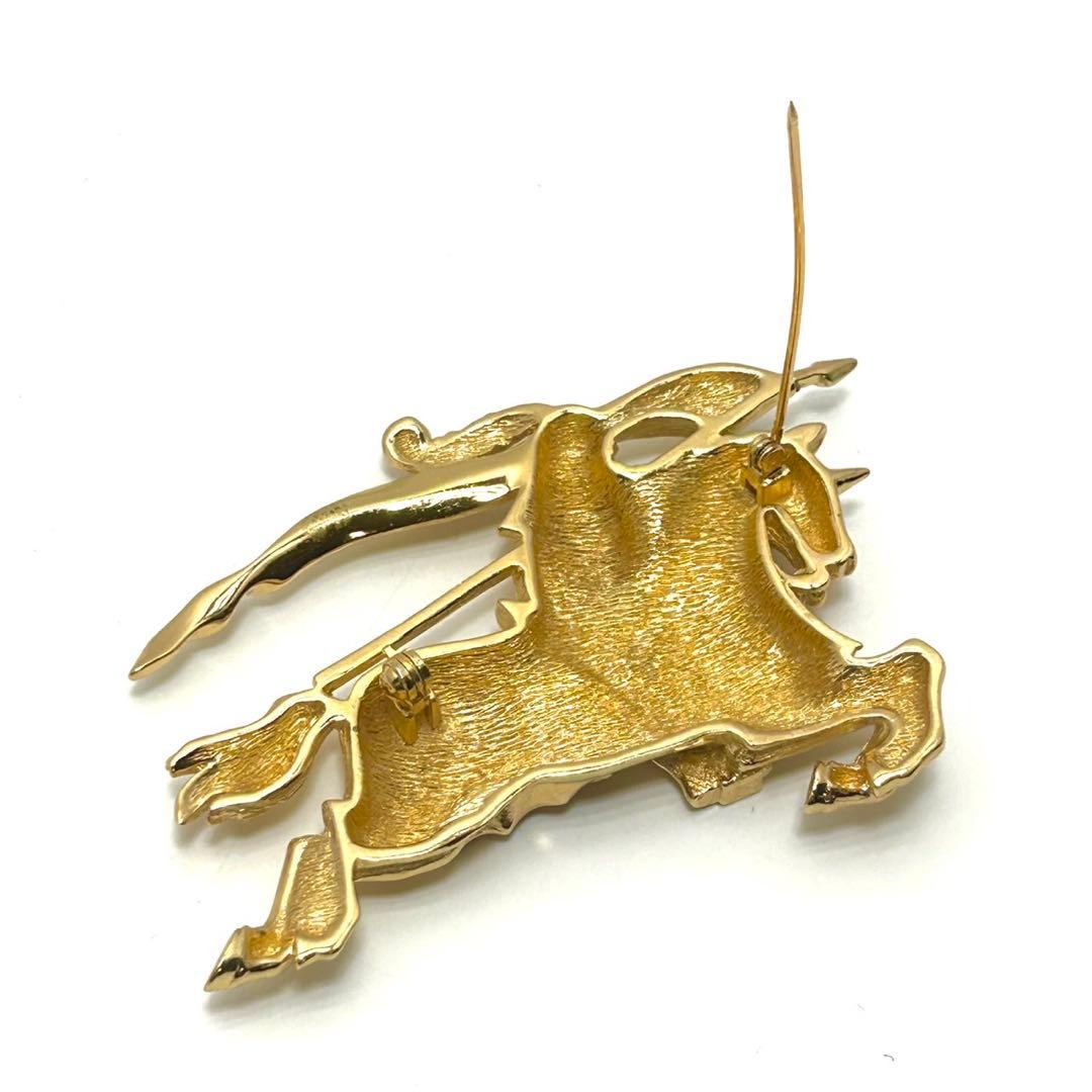 バーバリー ブローチ ゴールド ホースマーク 金 ピン ロゴ プローサム レア