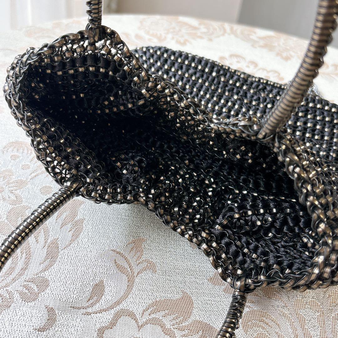 美品　アンテプリマ　黒　リボンバッグ　ハンドバッグ　ショルダー　2way