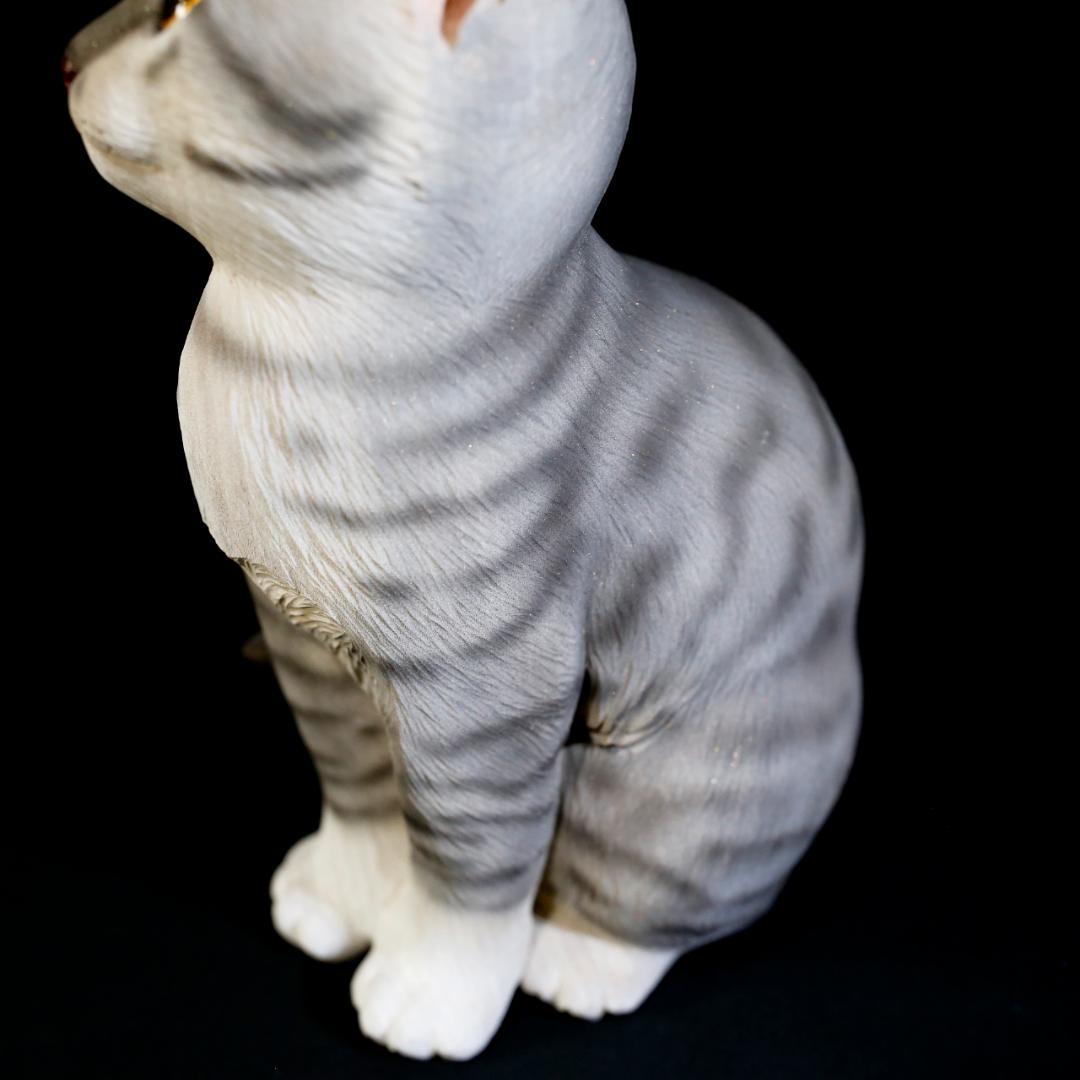 【レア美品】仔猫 子猫 長納魚竹 長納魚丈 彫刻 ネコ置物 箱あり 送料込み