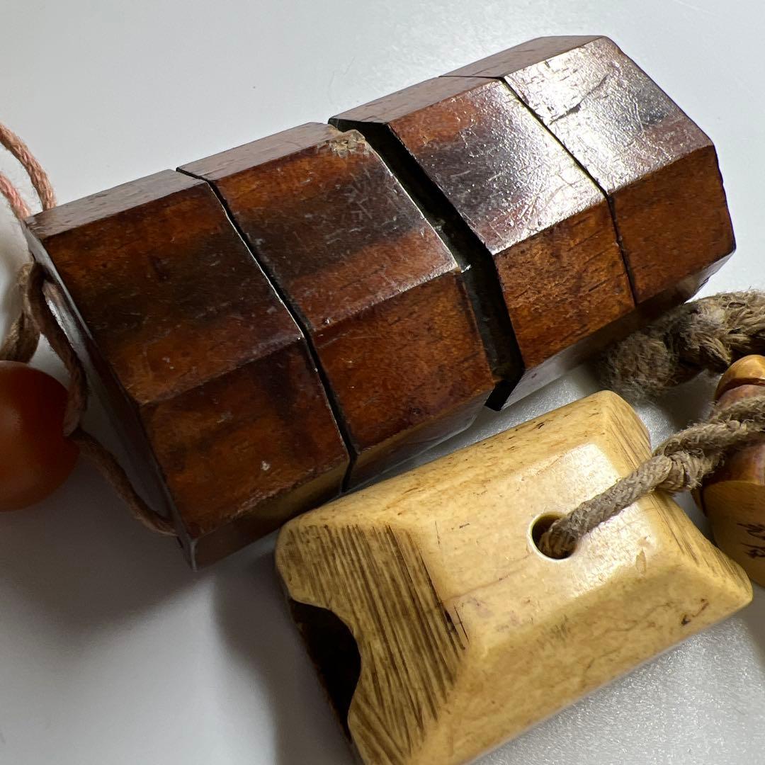 時代　極上根付、印籠セット　111g 東Y8-0109☆2Fトヒカ