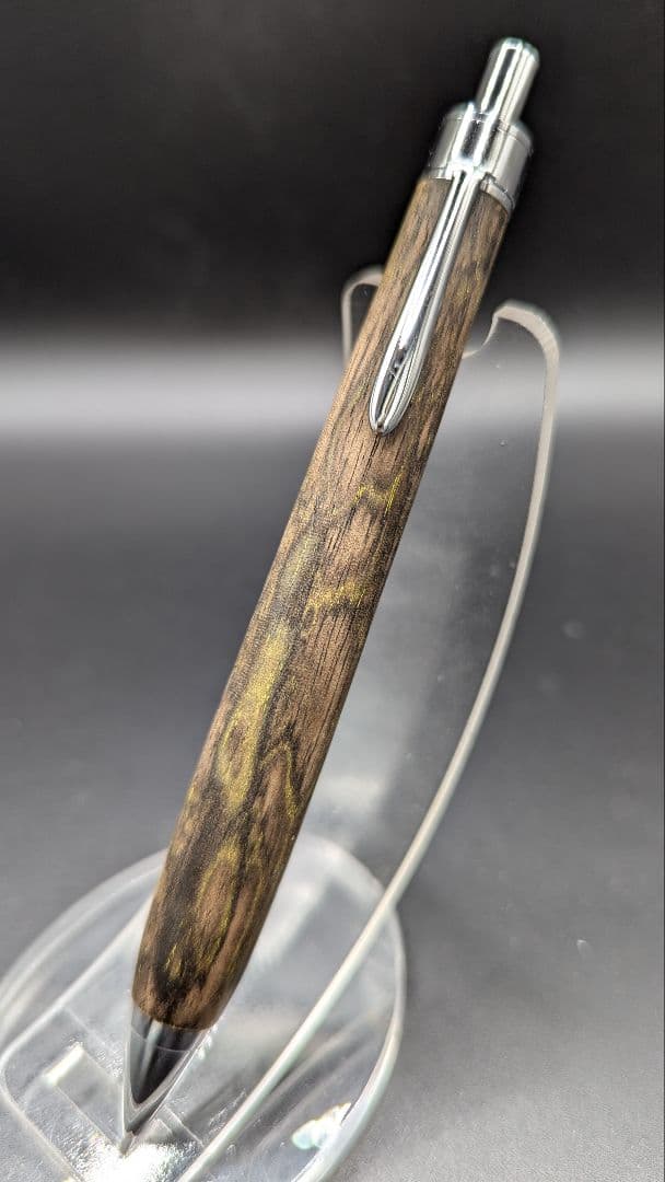 410ペン工房翌檜　極上　黒柿　孔雀杢　木軸シャーペン　ボールペン