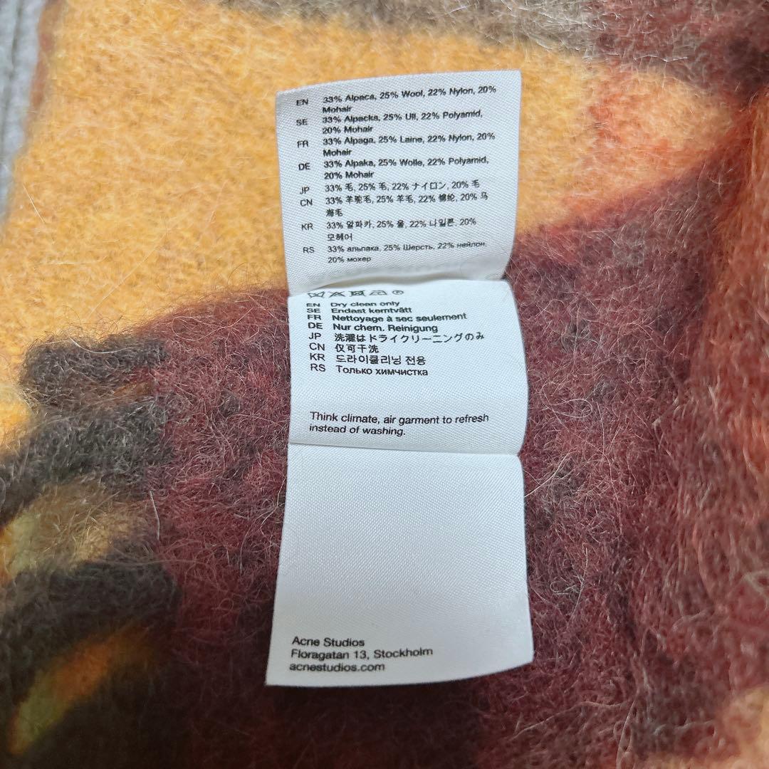 【正規品】 Acne Studiosモヘアマフラー/モヘアチェックスカーフ