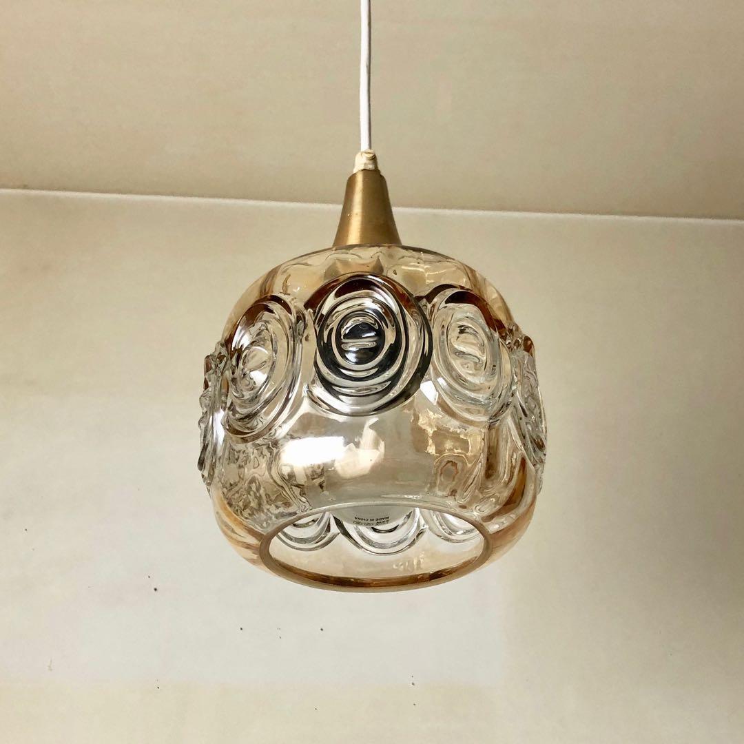 デンマーク　北欧ヴィンテージガラスペンダントランプ
