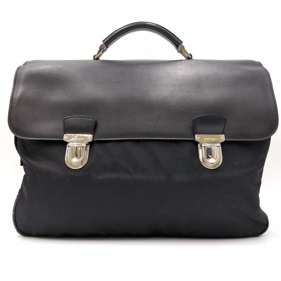 プラダ テスートナイロン ビジネスバッグ ハンドバッグ ブリーフケース ブラック