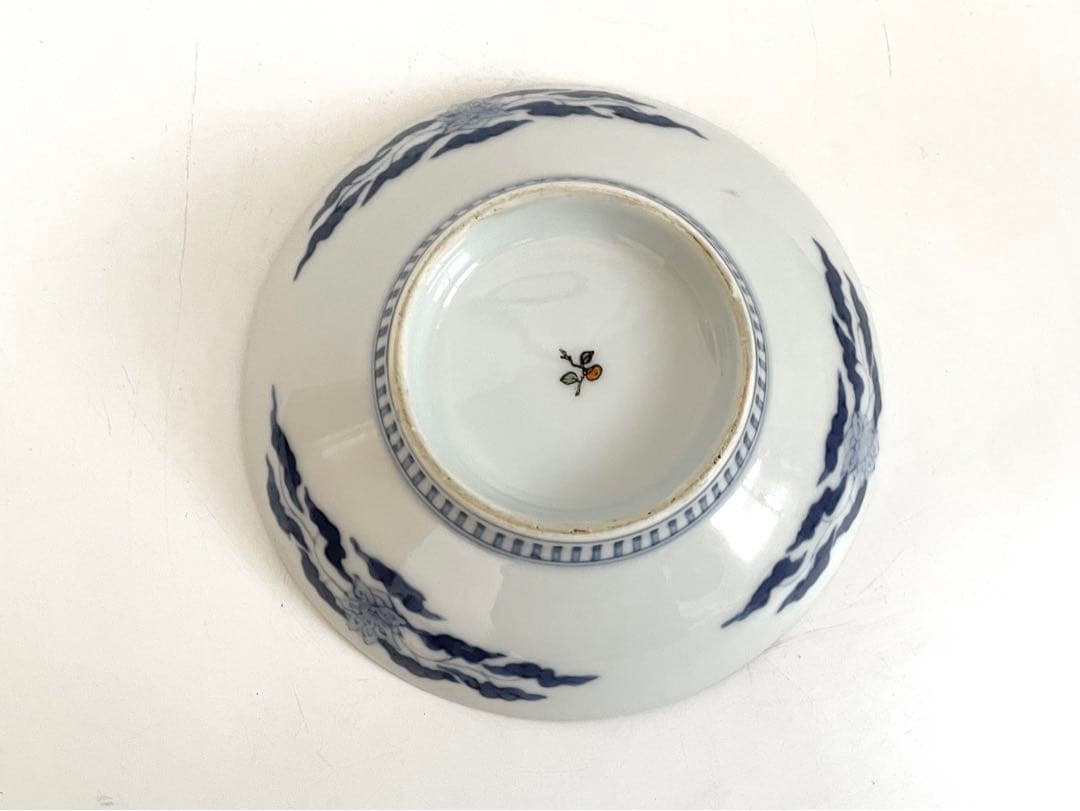 骨董　アンティーク　色絵紫陽花図　五寸皿　色鍋島　平戸　古平戸　ニュウあり