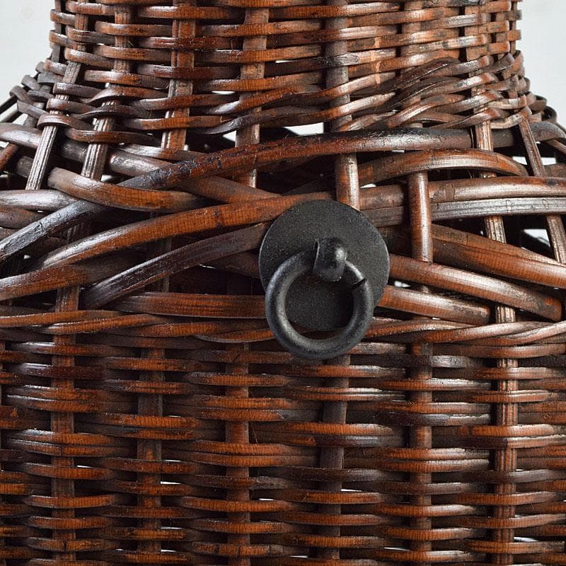 茶道具　吉田ふみ与作　耳付掛花籠　籠花生　時代箱付　V　R9539