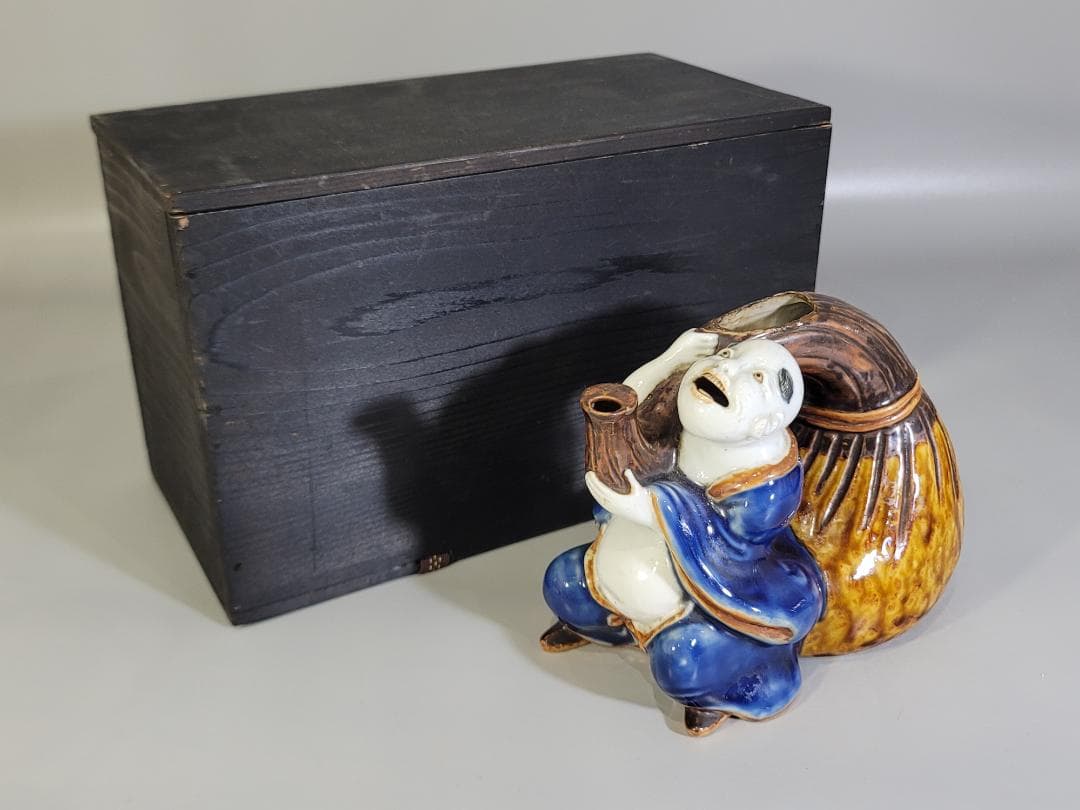 平戸焼 色絵 布袋 徳利 水注 古平戸