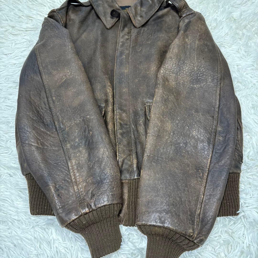 ☆【USA製】AVIREX A-2 フライトジャケット SCOVILL レザー☆