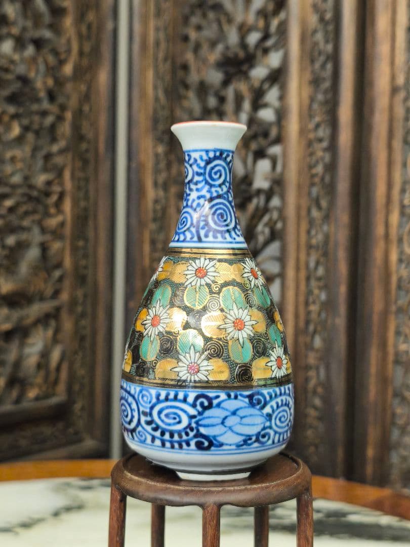 九谷花蛸唐草徳利