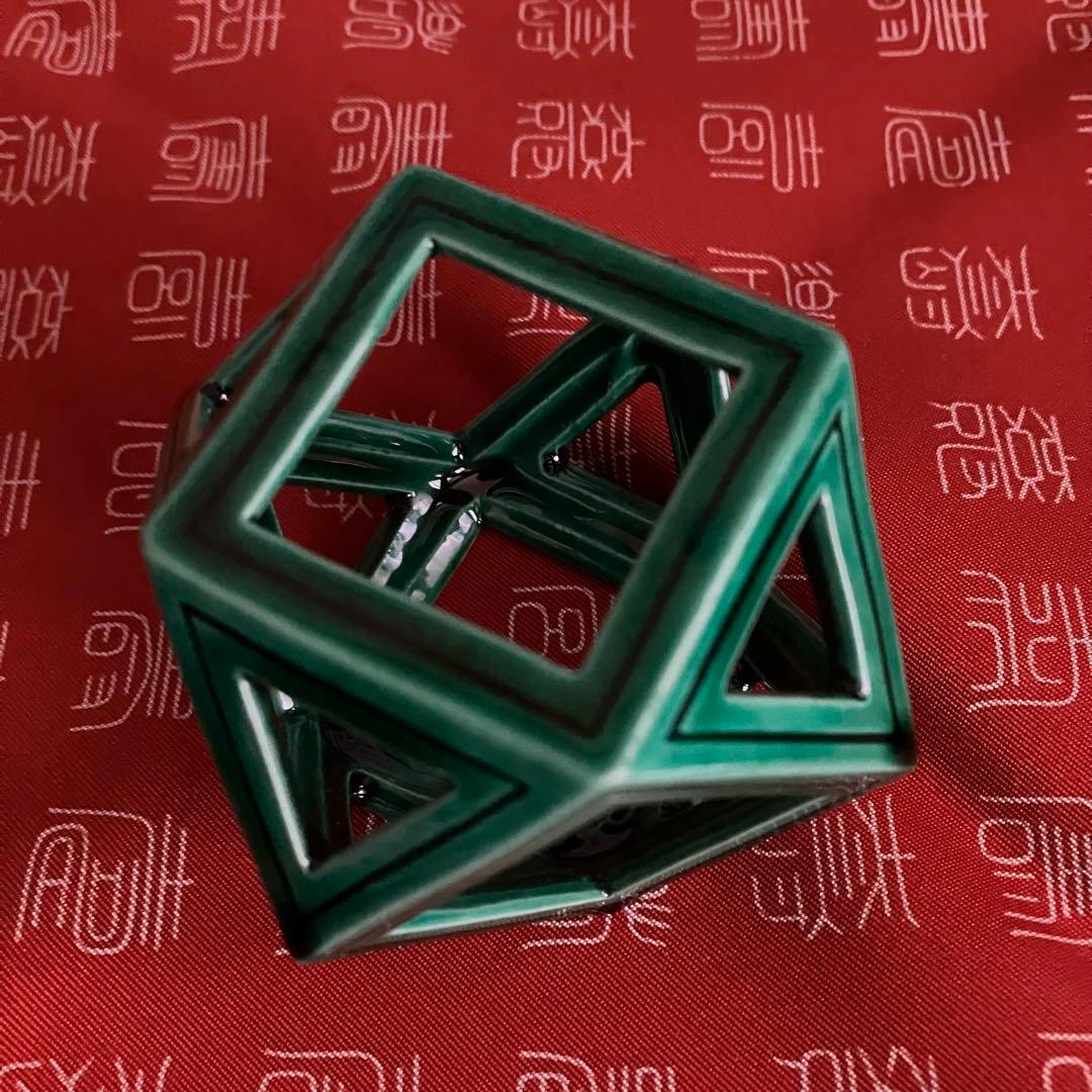 茶道具 中村翠嵐 青交趾切子 蓋置