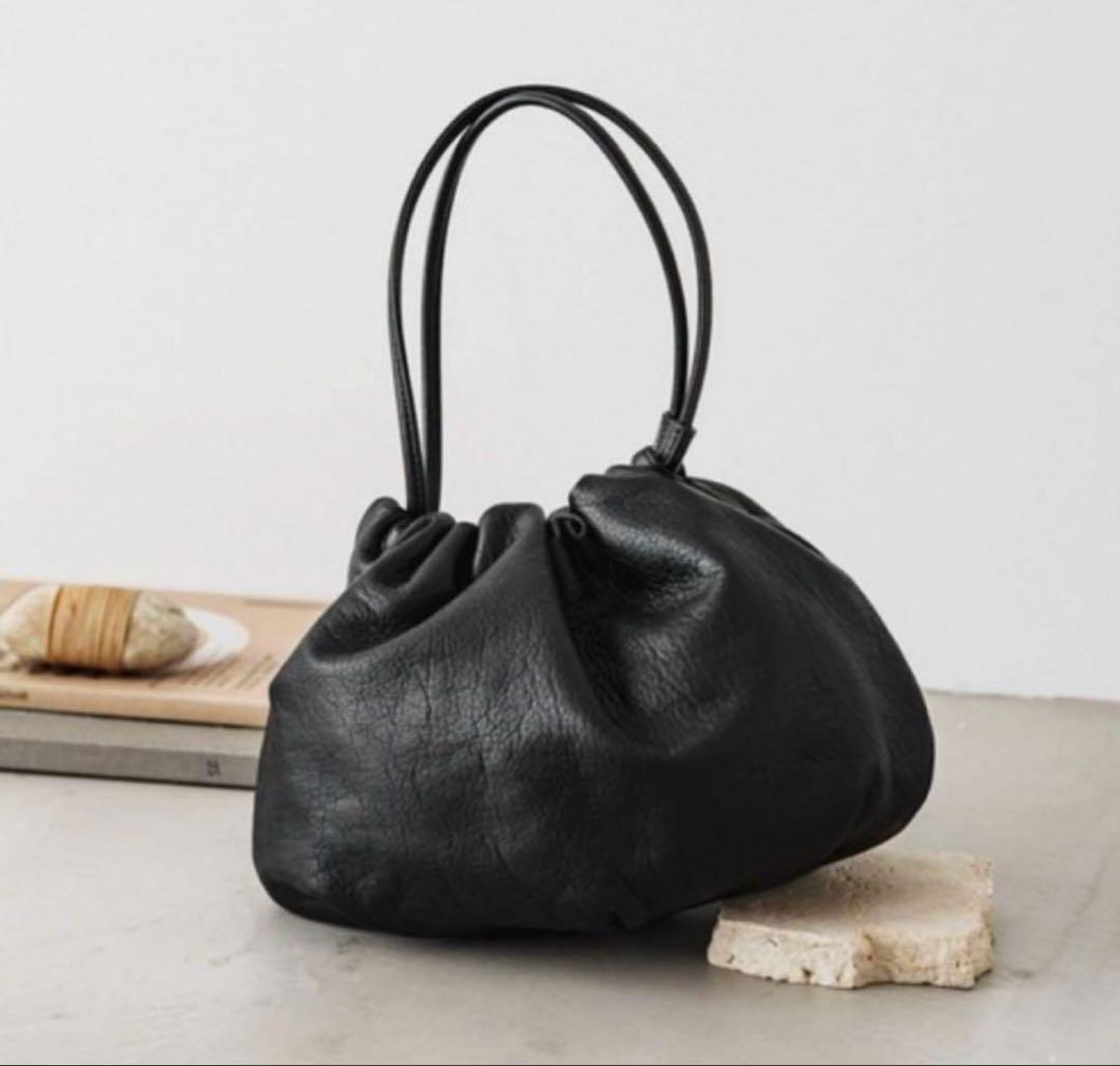 russet レザー巾着4wayショルダーバッグ