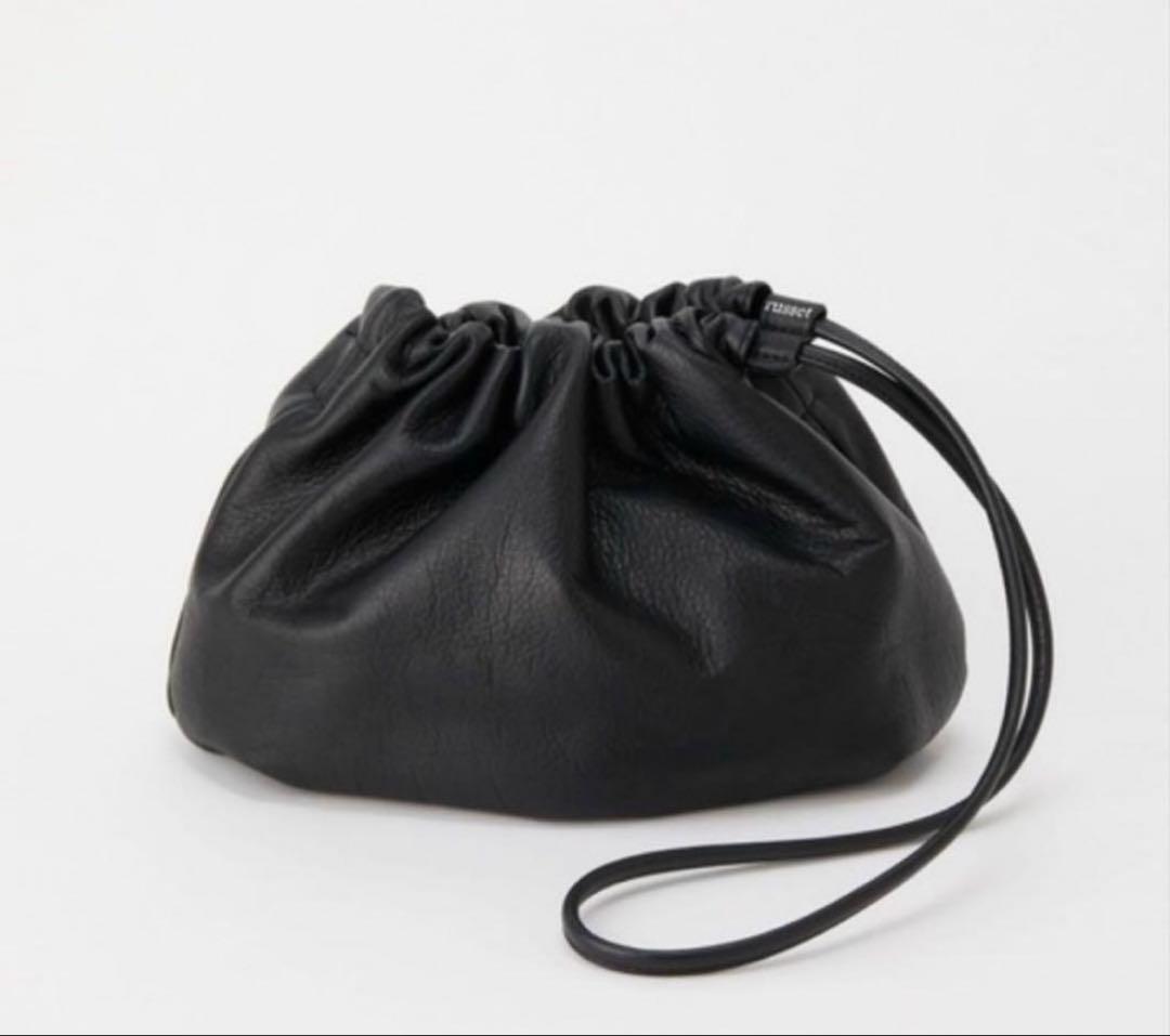 russet レザー巾着4wayショルダーバッグ