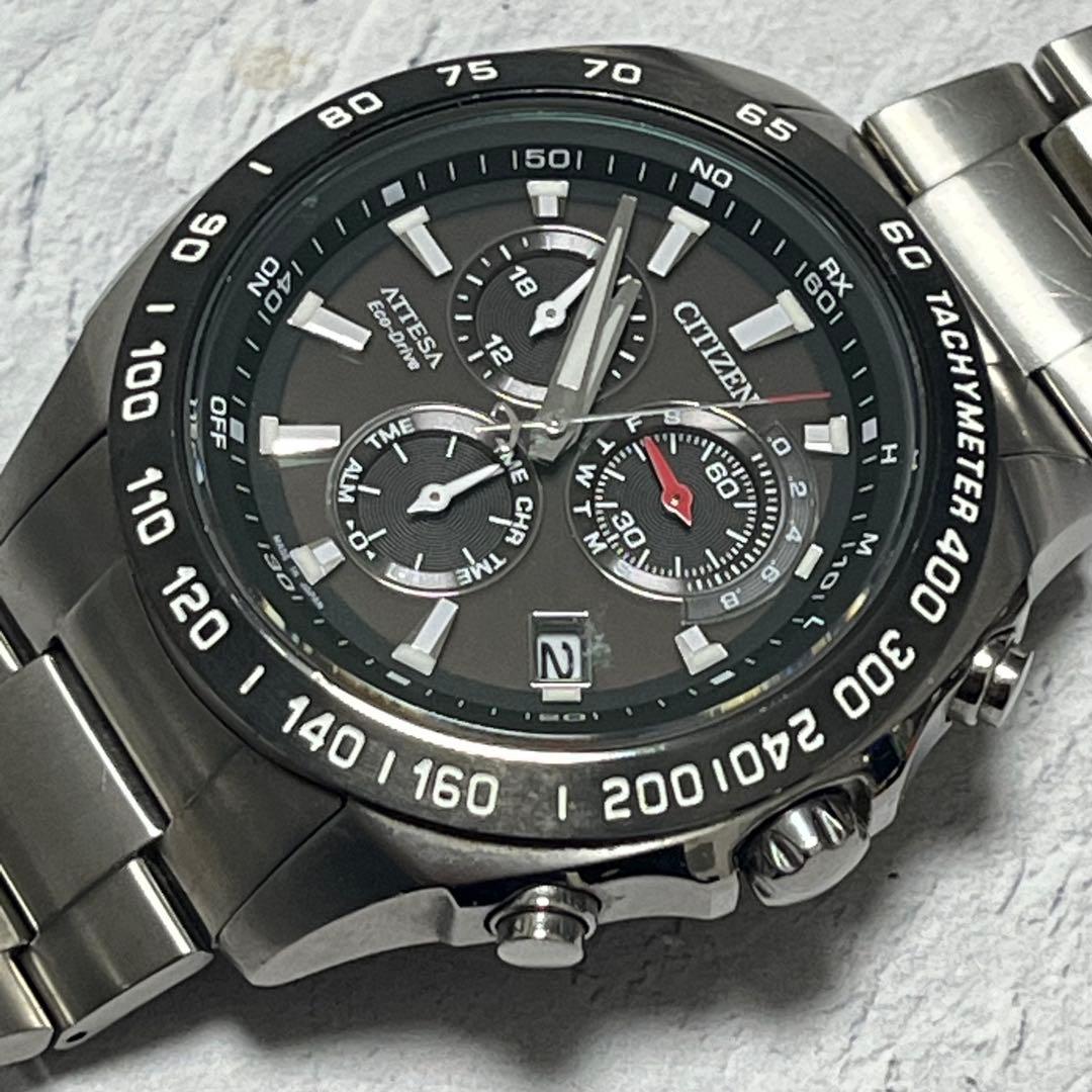 ATTESA Eco-Drive 電波ソーラーATP53-3033 チタン軽量