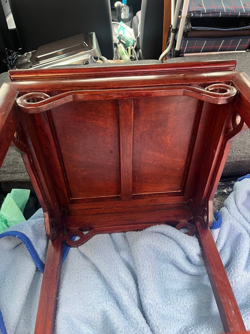 希少◆中国 唐木 螺鈿 青貝 螺鈿象嵌 花梨　ネストテーブル