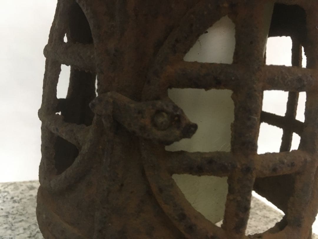 古民具 錆あり 吊り灯ろう 吊り灯籠 燈籠 鉄製 ヴィンテージ アンティーク