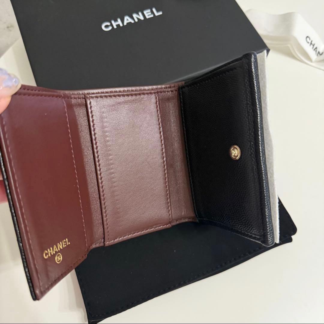 CHANEL クラシック 三つ折りミニ財布 ブラック