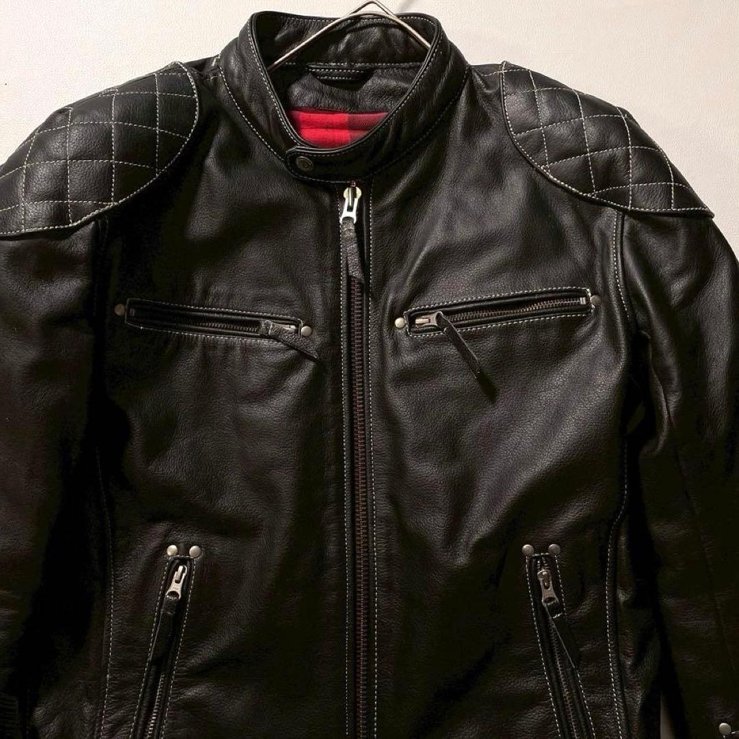 【なかじん】MOTO FIELD ライダースジャケット L レザー 黒