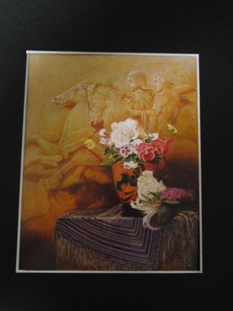 斎藤國靖、【エトルスク】、希少な額装用画集より、新品額装付、状態良好