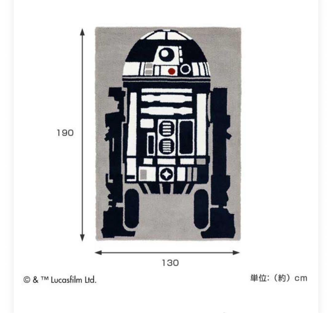 新品未使用　レア　スターウォーズ　ラグ　R2-D2 130×190