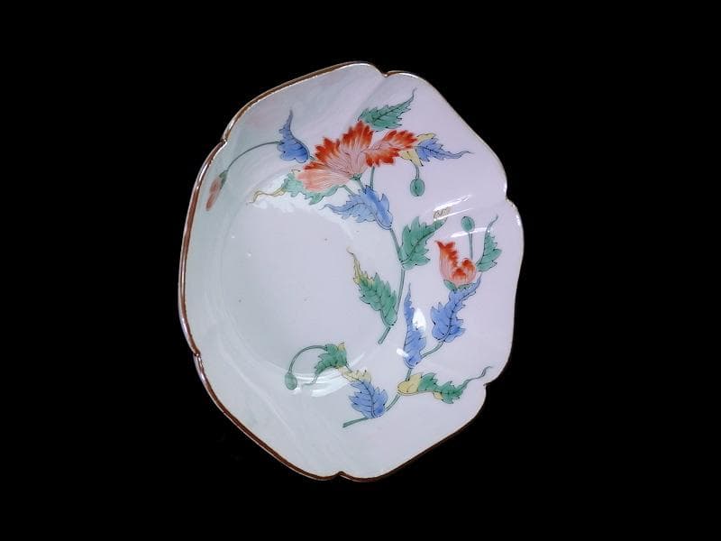 大聖寺伊万里　色絵　芙蓉の図　膾皿　F041AS-CQv