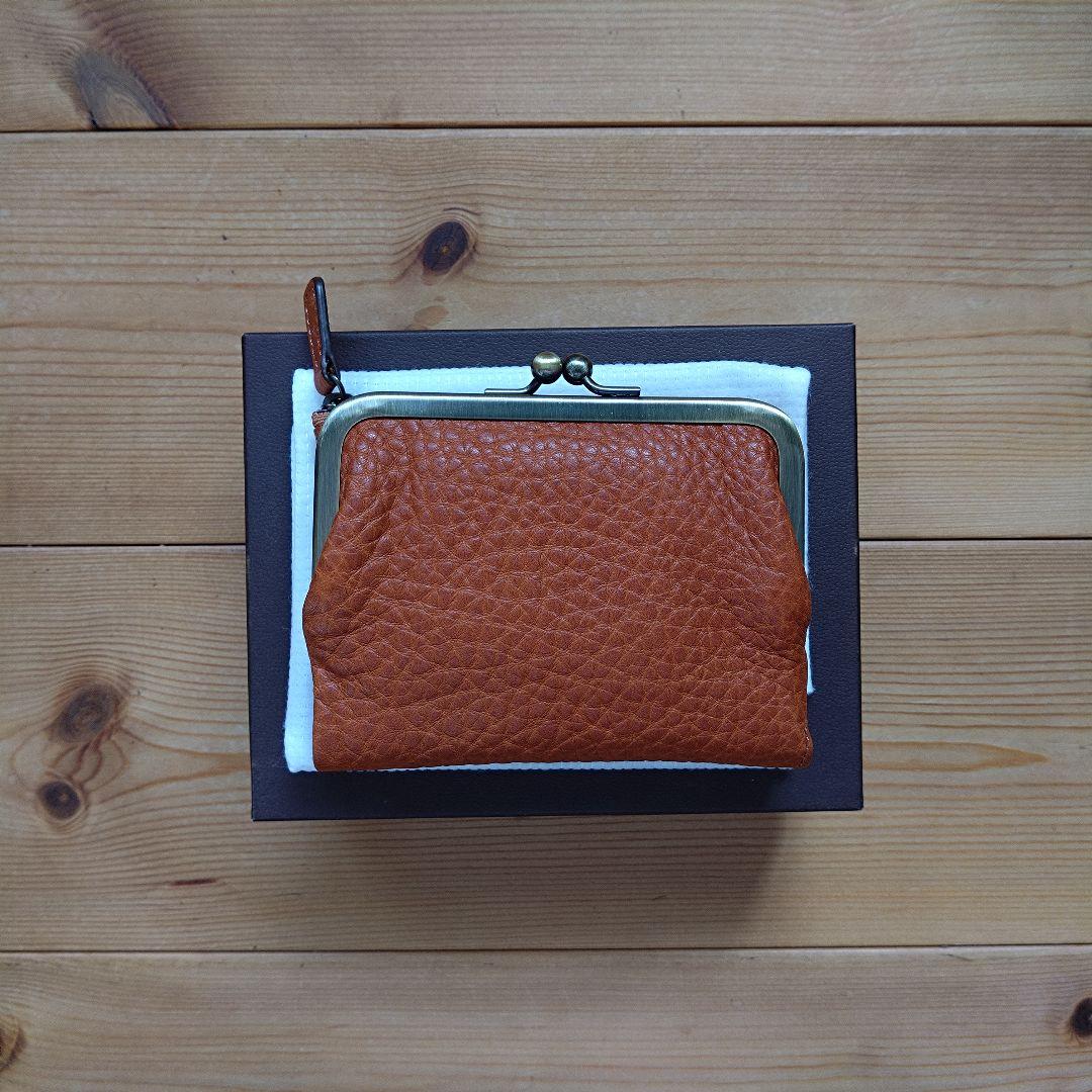 【新品】土屋鞄／オイルヌメがま口／ポケット財布／ブラウン／価格調整済