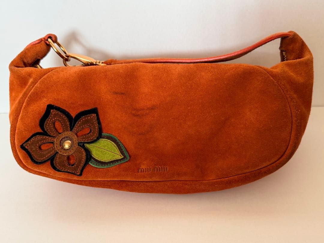 美品　ミュウミュウ　 スエード 花柄