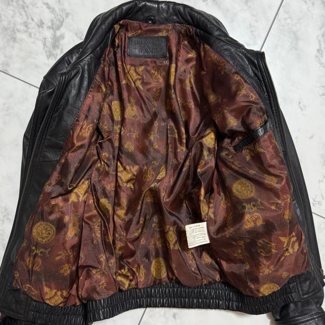 古着　ヴィンテージ　レザージャケット　短丈　本革　レザー　ボンバージャケット　黒