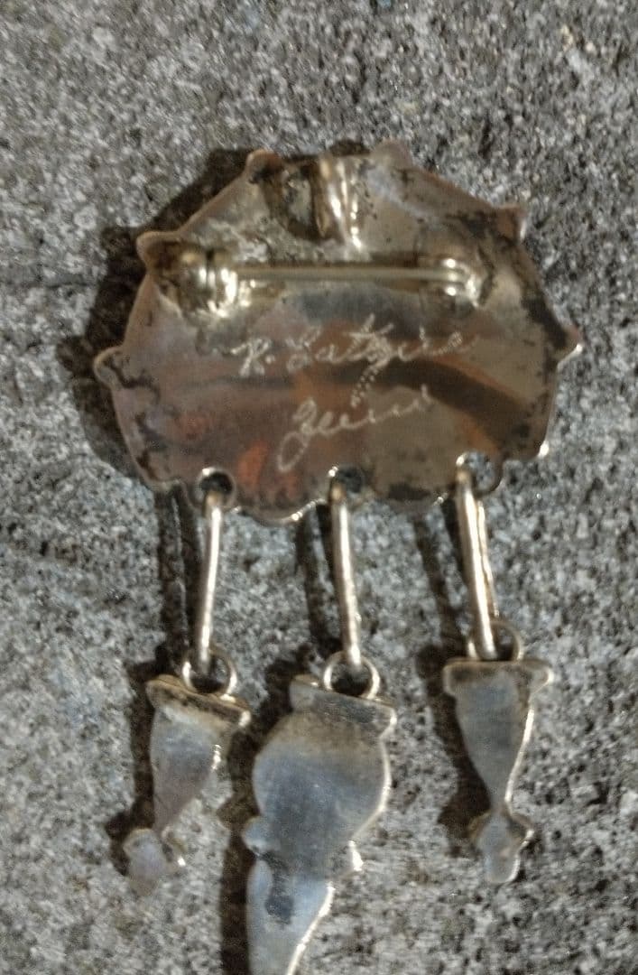 【ズニ族】太陽神 スターリングシルバー ブローチ&ペンダントトップ 作家物