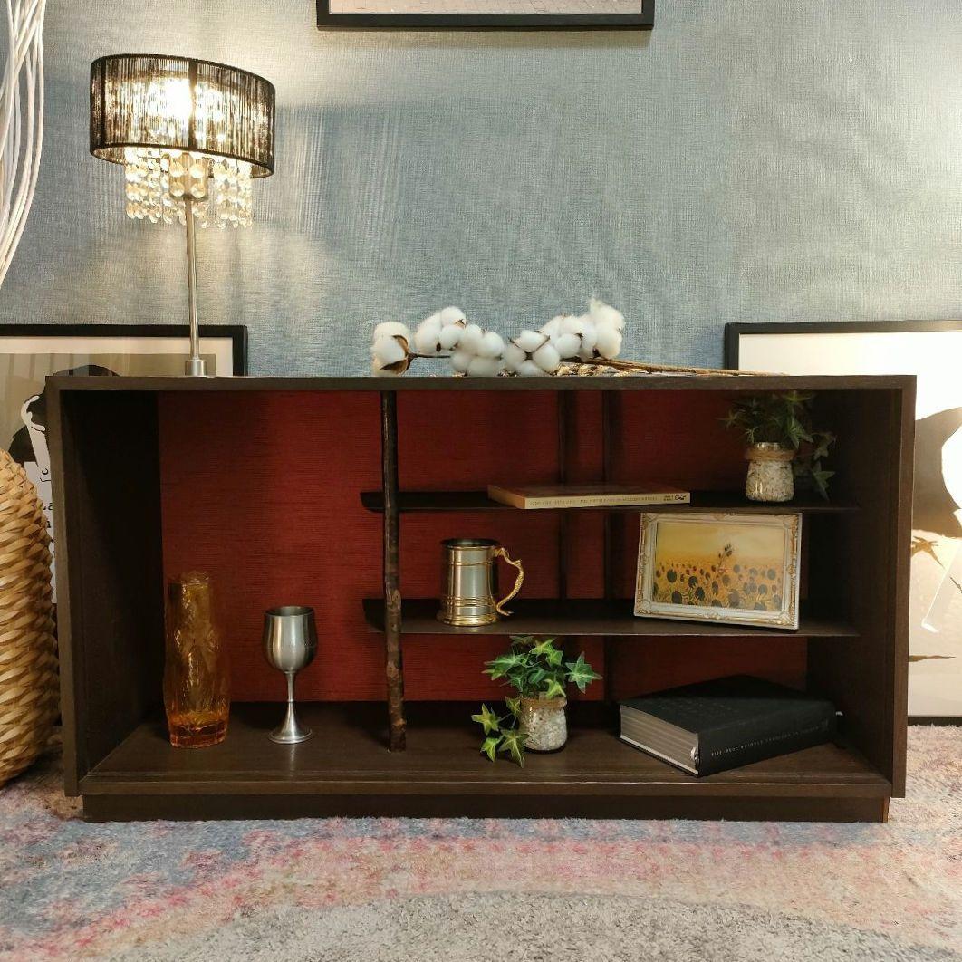 昭和レトロ 和モダン 竹支柱 飾り棚 キャビネット