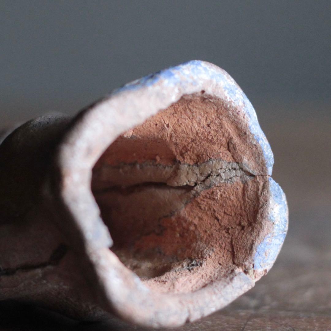 古作 土人形 お稲荷様 片耳欠け 郷土人形 民芸 古道具 アンティーク オブジェ