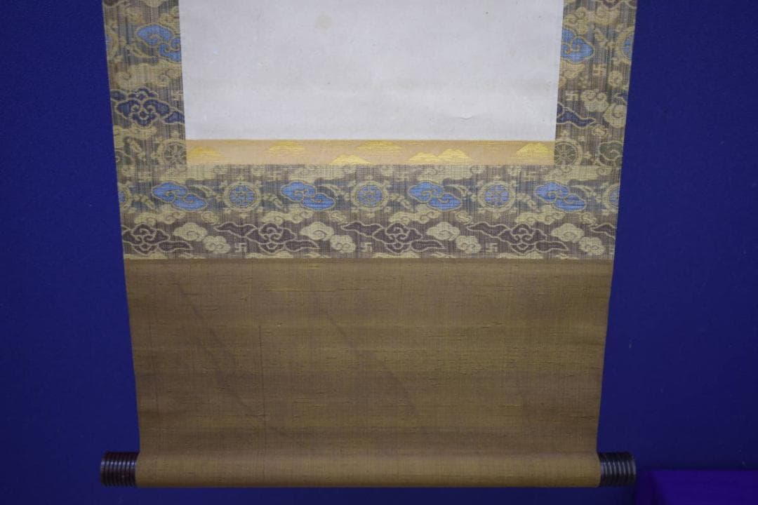 真作/松村景文/青梅/桐共箱付/布袋屋掛軸HI-954