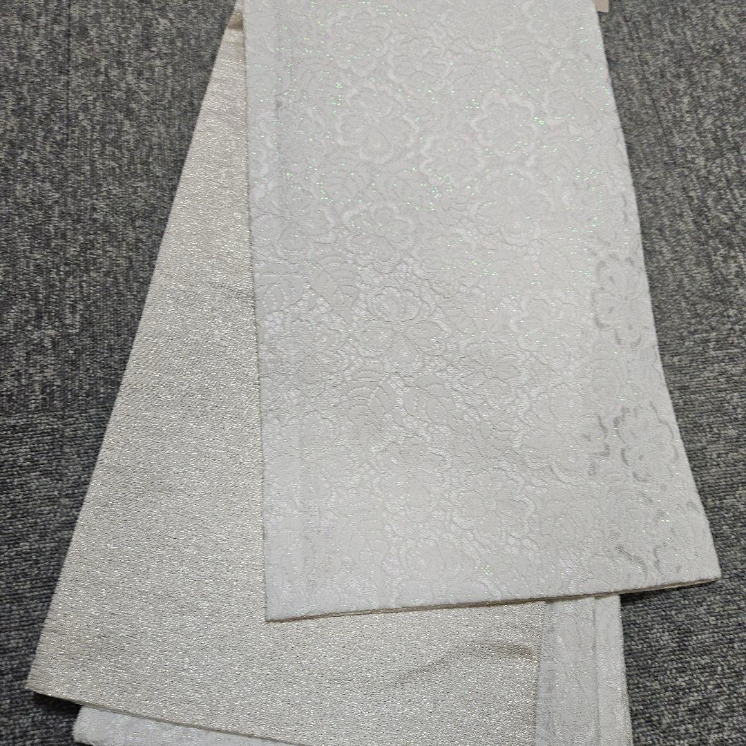 白レース×白ラメ　袋帯　未使用33000円