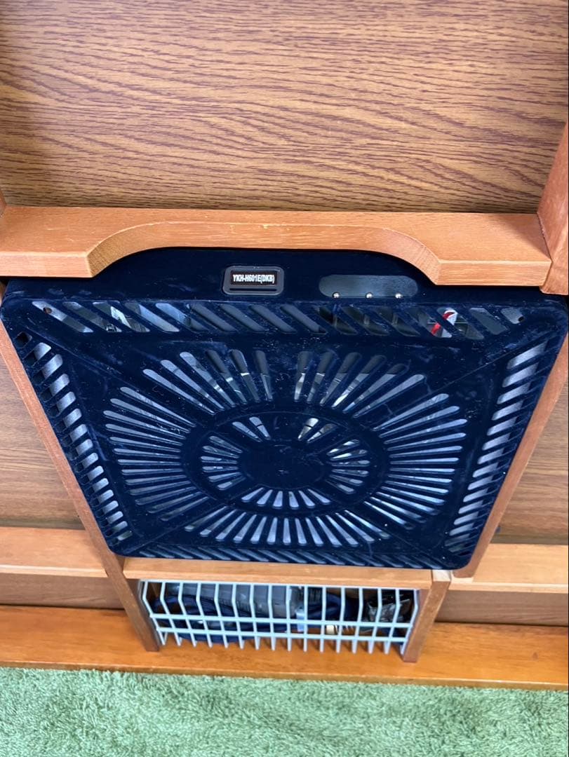 値下げ可○木製 ダークブラウン こたつテーブル 彫刻入り