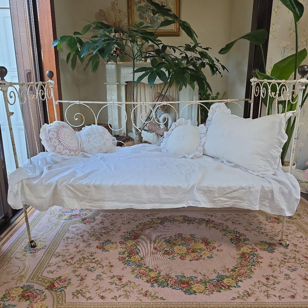 フランスアンティーク　アイアン　ベビーベット　ソファー　椅子