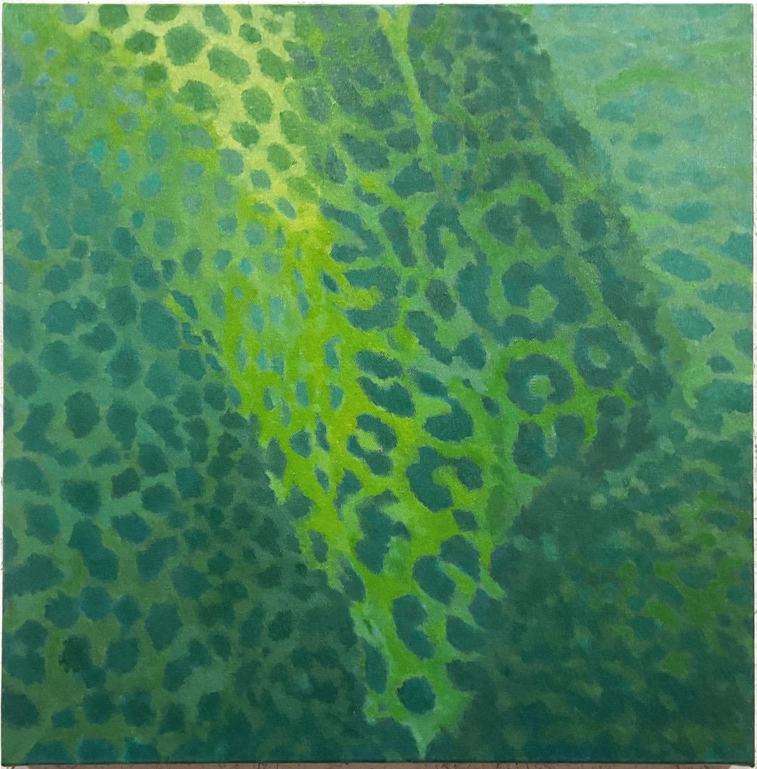 絵画 788 油絵/抽象画風/魚の斑紋/S6号