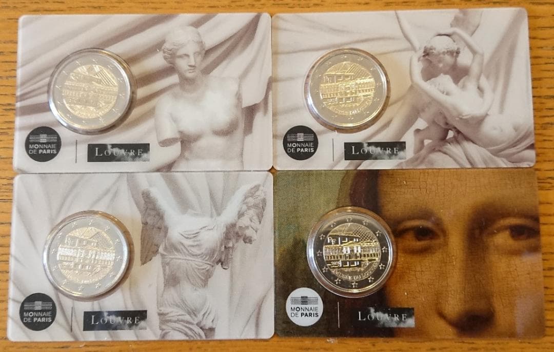 2025 フランス ルーブル美術館 2 ユーロ 白銅貨 4枚セット