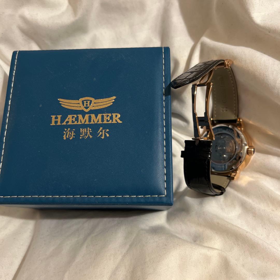 【新品】HÆMMER 自動巻き時計 ゴールド/ブラック ルーレット