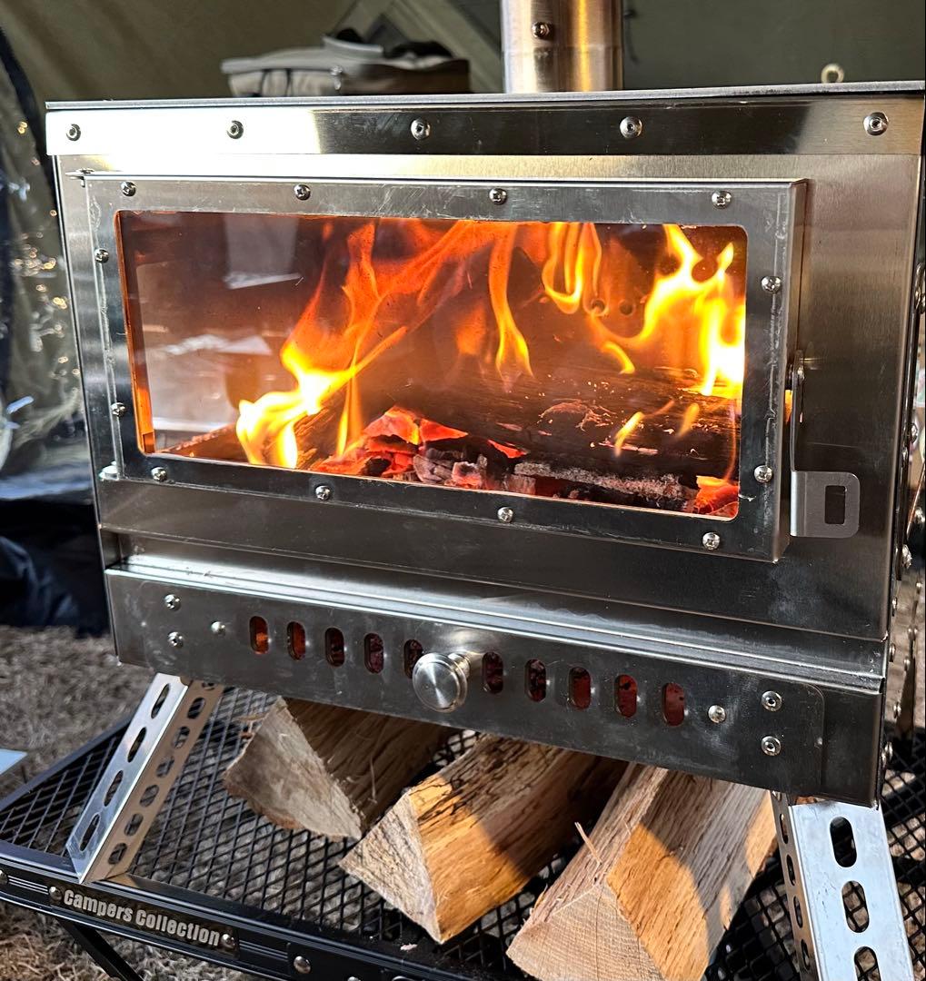 暖炉型 2次燃焼薪ストーブ３面窓ガラス　SOLOTOUR