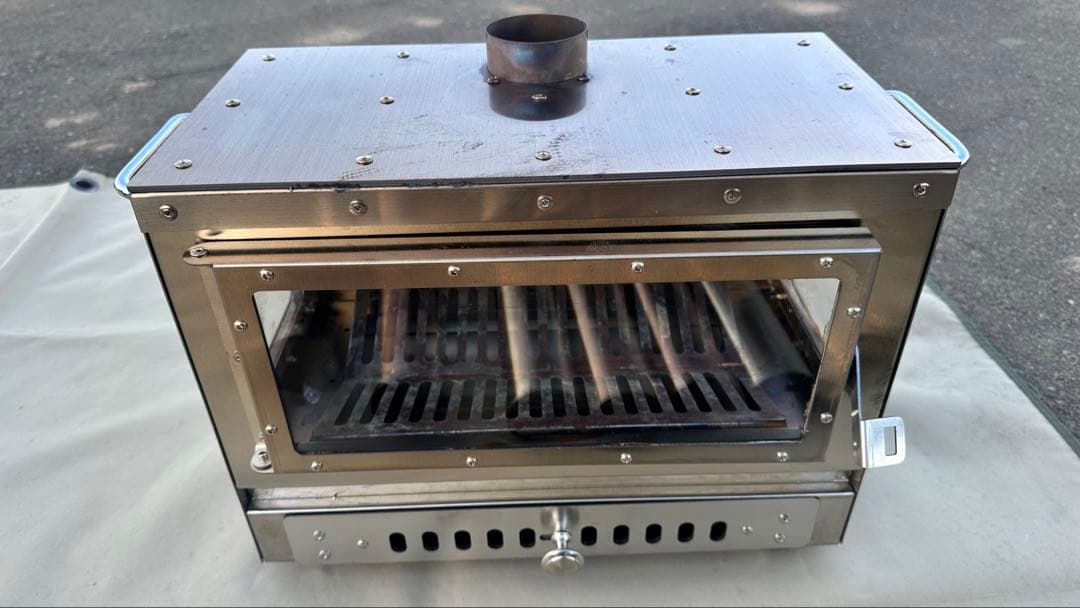 暖炉型 2次燃焼薪ストーブ３面窓ガラス　SOLOTOUR