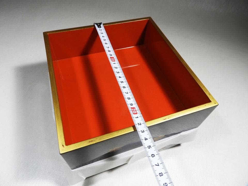 ●五段重 重箱 流水紅葉楓蒔絵 時代 木製漆器 美品 明治 箱付 高さ38㎝