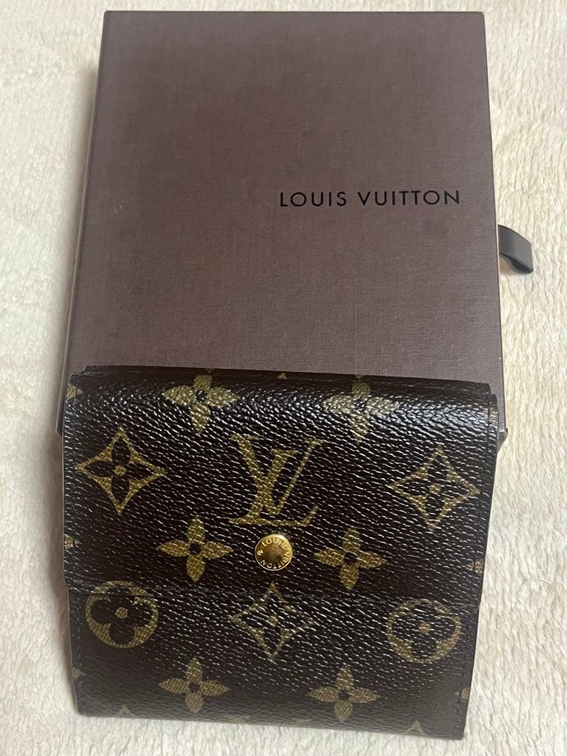 美品 ルイヴィトン モノグラム三つ折財布 Wホック