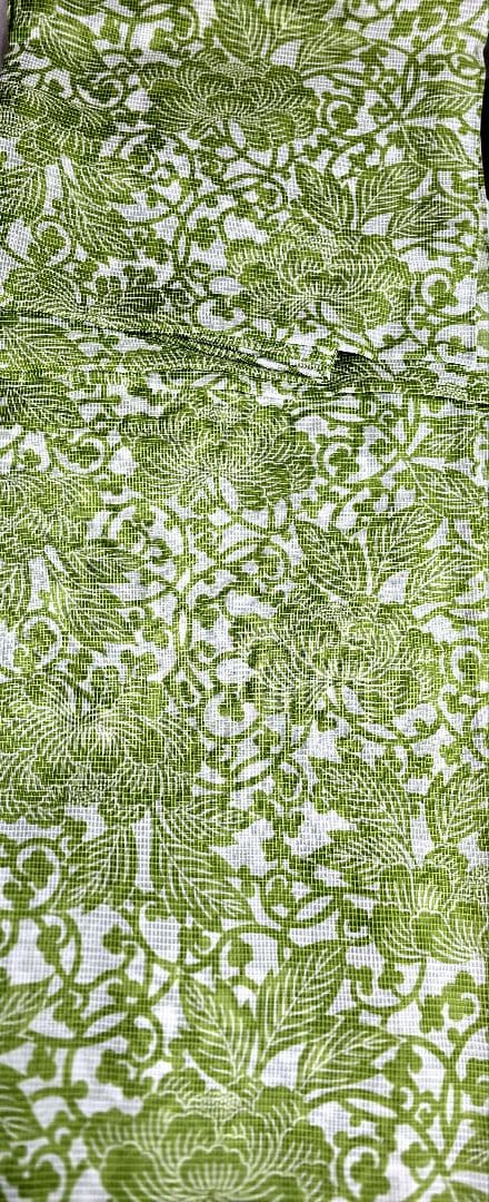 日本橋竺仙 絹紅梅最高級浴衣 鮮やかなグリーンが美しい牡丹柄