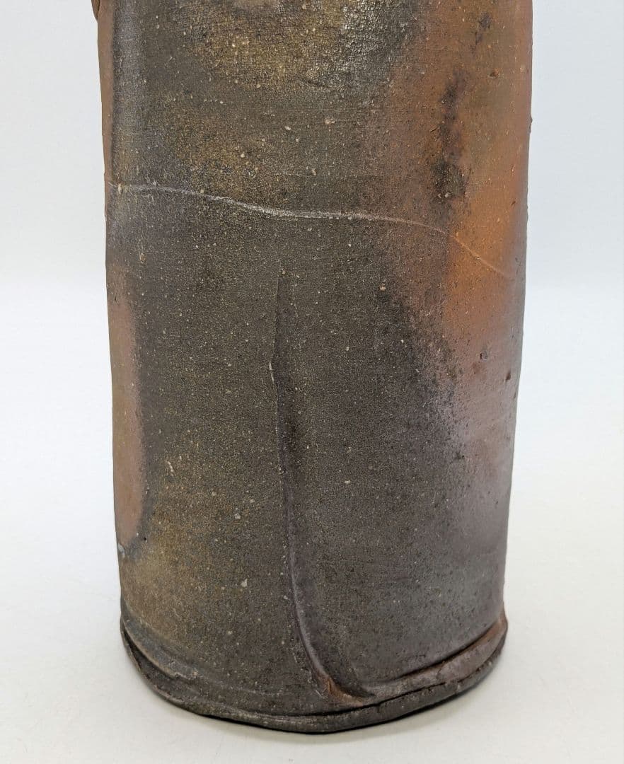 中村眞 備前焼 耳付花入 共箱共布 花瓶 花器 フラワーベース 中村真 華道具