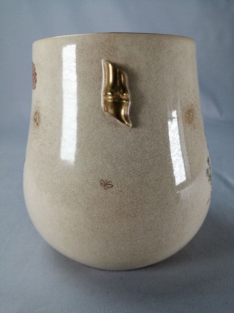 【茶事具】薩摩焼秋草絵水指　水指414