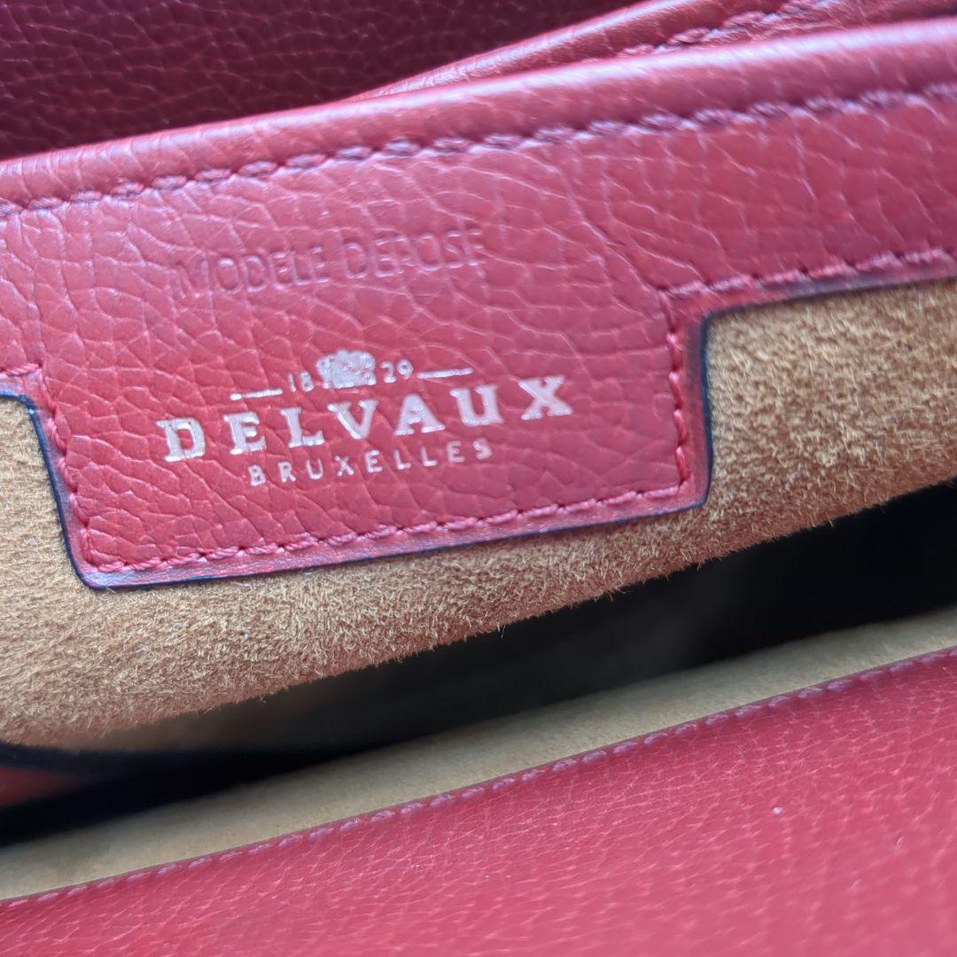 デルヴォー セピア　Dチャーム　トートバッグ　ミラー付き　赤