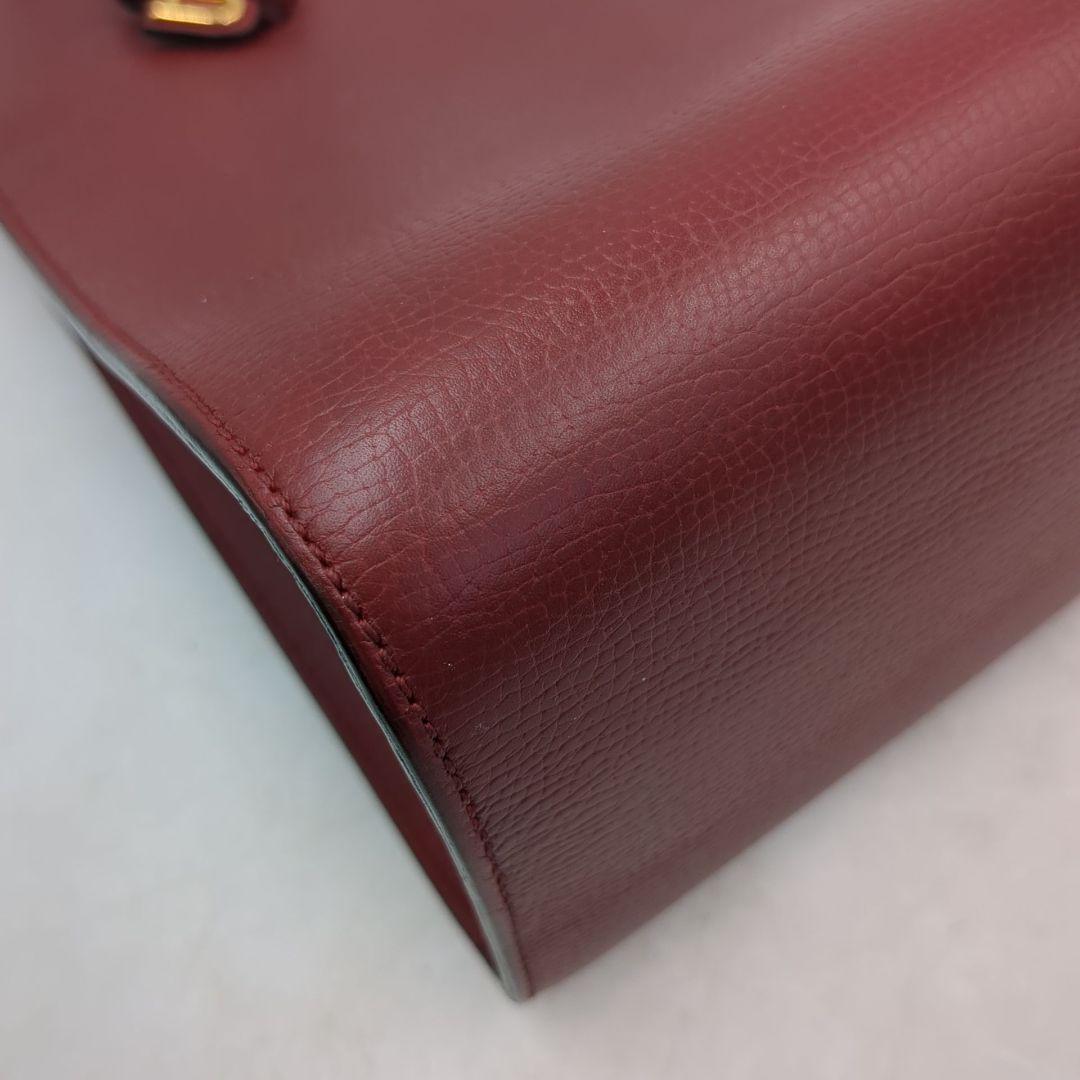 デルヴォー セピア　Dチャーム　トートバッグ　ミラー付き　赤