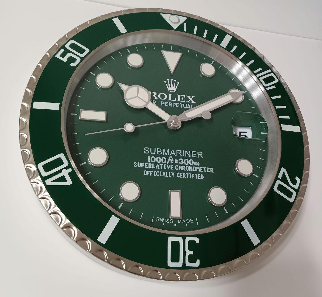 新品未使用　ロレックス　サブマリーナ　ハルク　拡大鏡　掛け時計　非売品