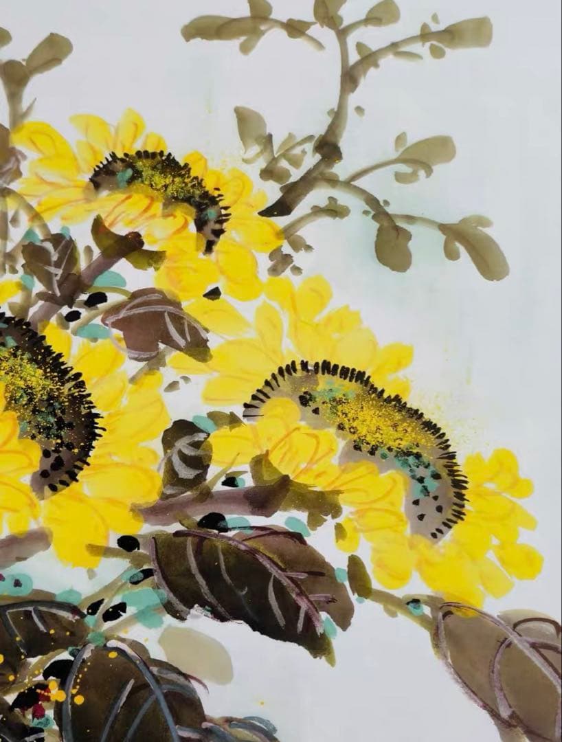 【本日特価】吉祥高照 花鳥画 掛け軸｜三尺 中堂 大幅・和室 茶室向け 実物撮影