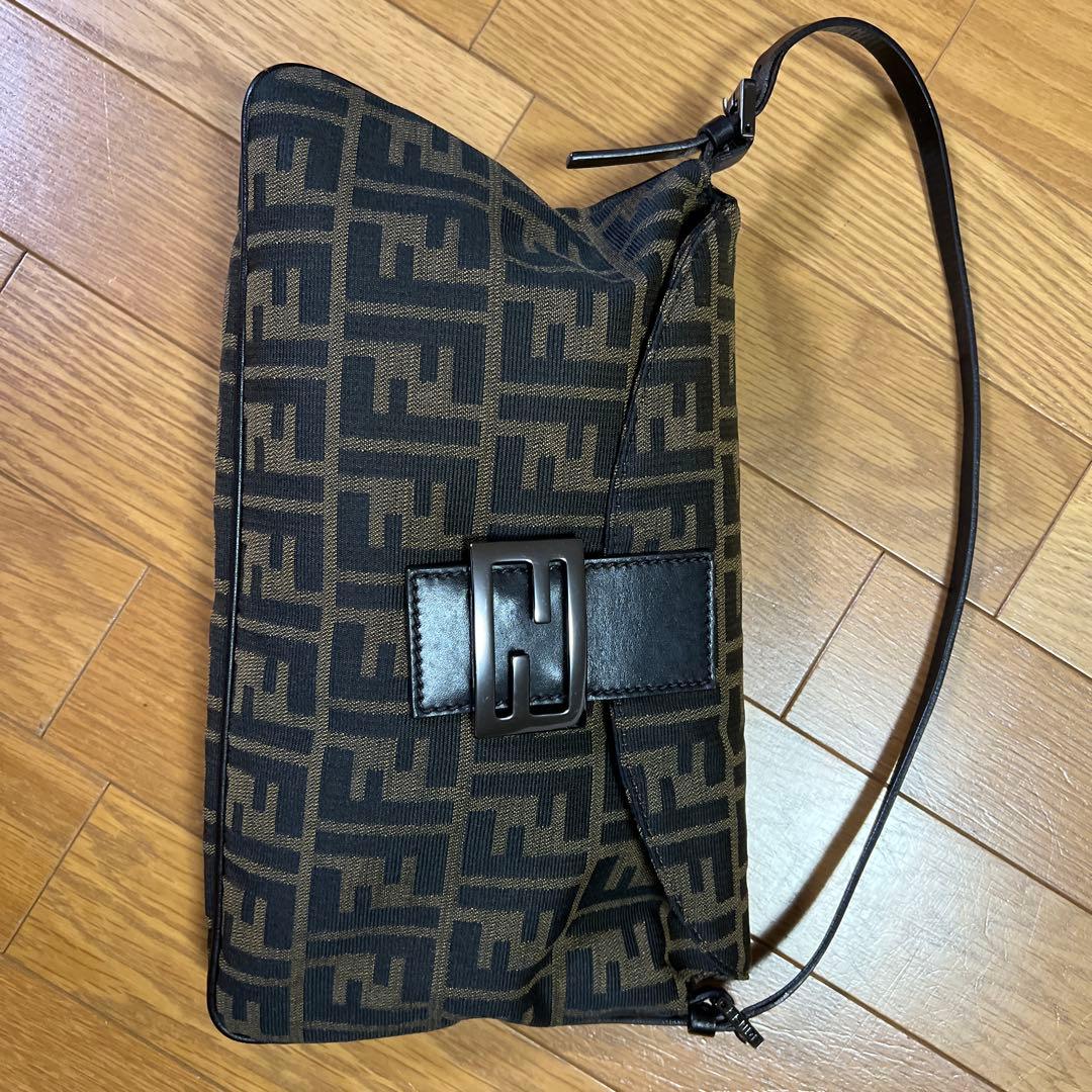 Fendi FFロゴハンドバッグ ブラウン/ブラック