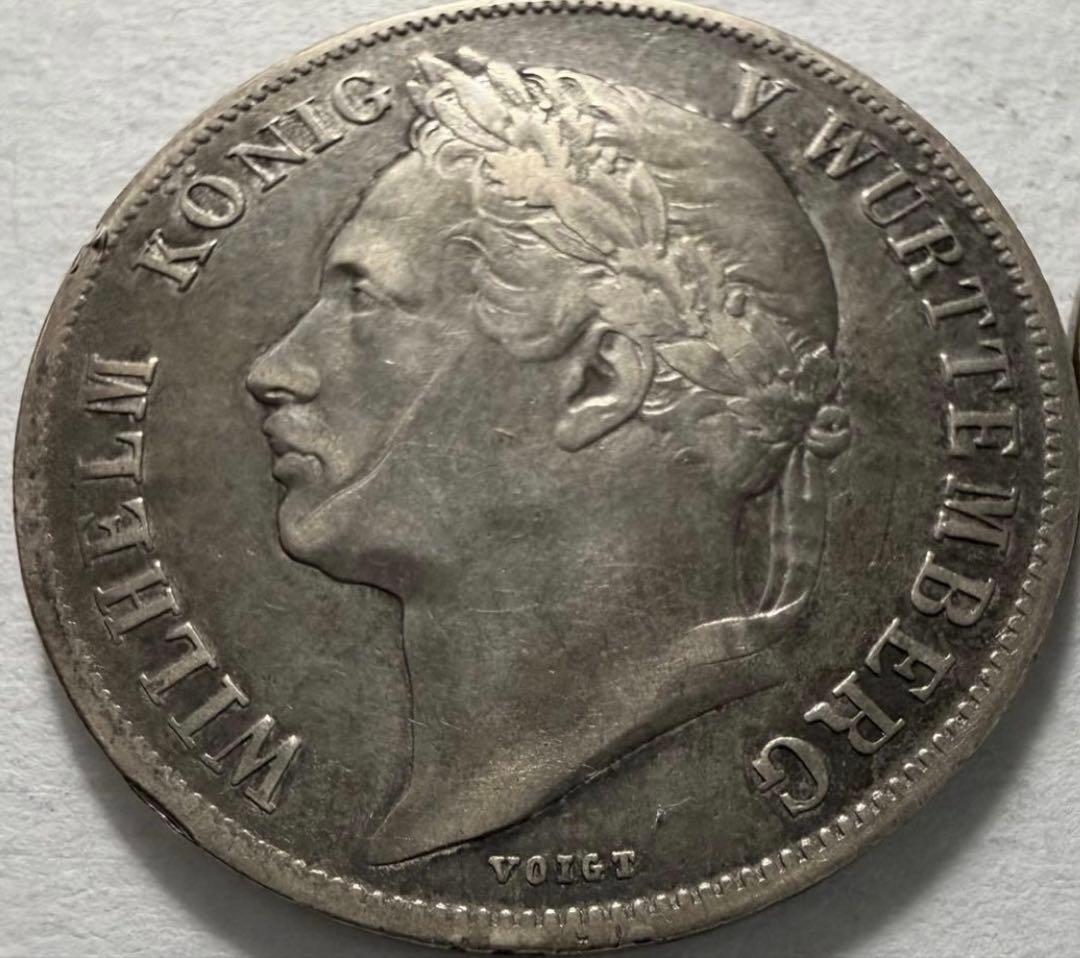 招*@様 1841年ドイツ　ヴュルテンベルク王　1 グルデン銀貨ウィルヘルム王